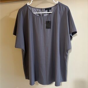 Universal Standard Blouse Women’s Size 14/16 Gray Satin Flowy Elevated Basic Top